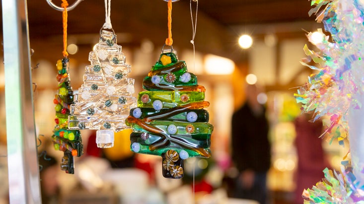Handmade christmas crafts at the crafters fayre